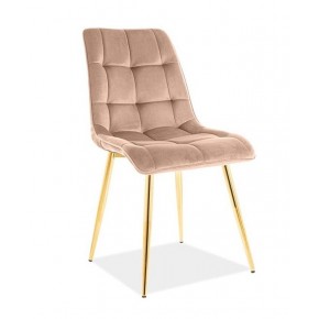 Стул SIGNAL CHIC Velvet Bluvel 28 бежевый/золотой